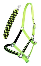 Nylon Horse Tack Nylon Padded Adjustable Halter Rhinestones Lead Rope 606162