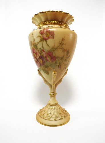 BEAUTIFULL ROYAL WORCESTER VASE SHAPE NUMBER 2314 / ON BLUSH IVORY GROUND R218/5 - Picture 8 of 12