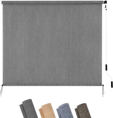 Patio Shades Roll Up Outdoor Blind, 10' W x 8' H Cordless Sun Shade  Screen with