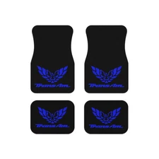 Black with Blue Logo, Firebird Trans Am, Set of 4 Car Mats ,Gift