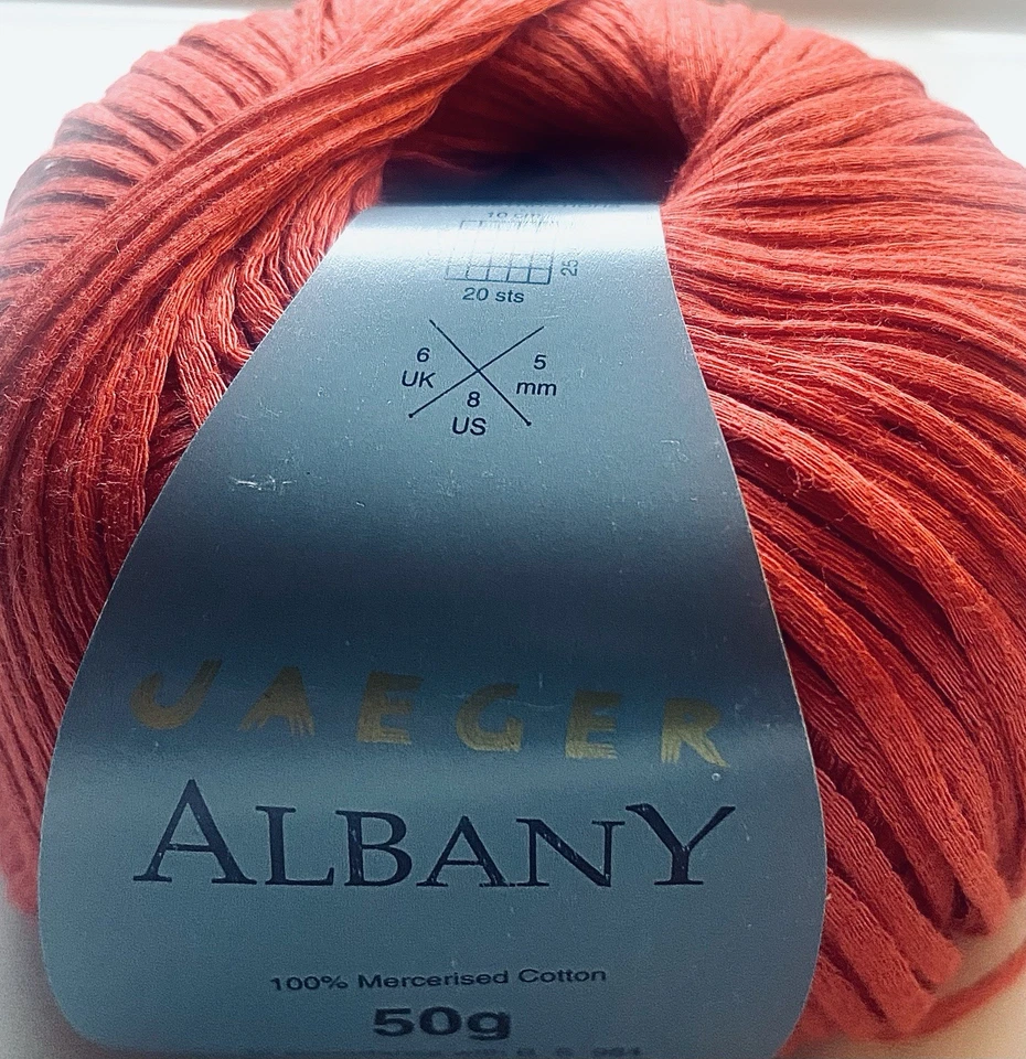 LOT 12 SKEINS JAEGER ALBANY 100% COTTON RIBBON YARN CORAL SHADE #269 NEW - Image 2 of 2