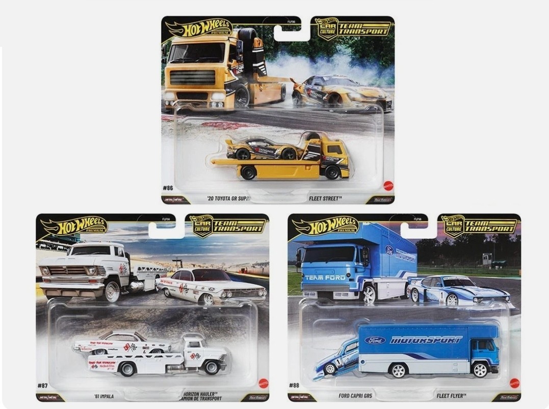 Hot Wheels 2025 Car Culture Team Transport J Set of 3 Cars FLF56
