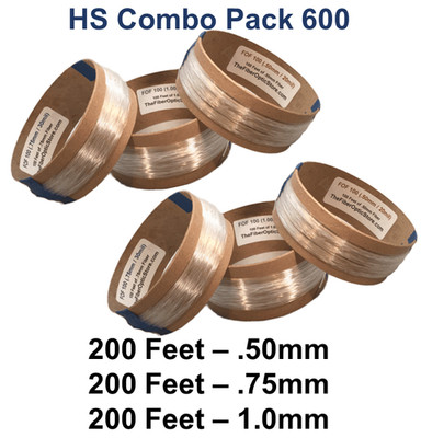 Fiber Optic Lighting Filament - 200ft of each: .50mm .75mm & 1.0mm FREE SHIPPING