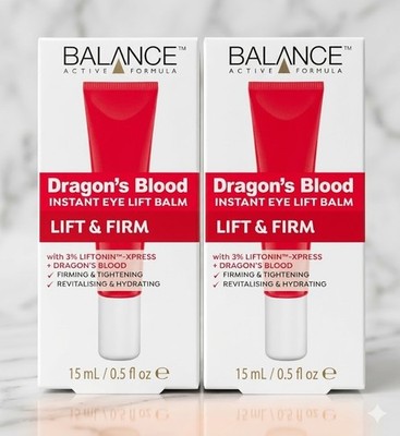 Balance Active Formula Dragon's Blood Instant Eye Lift Balm - ZWEI Brandneu 15ml