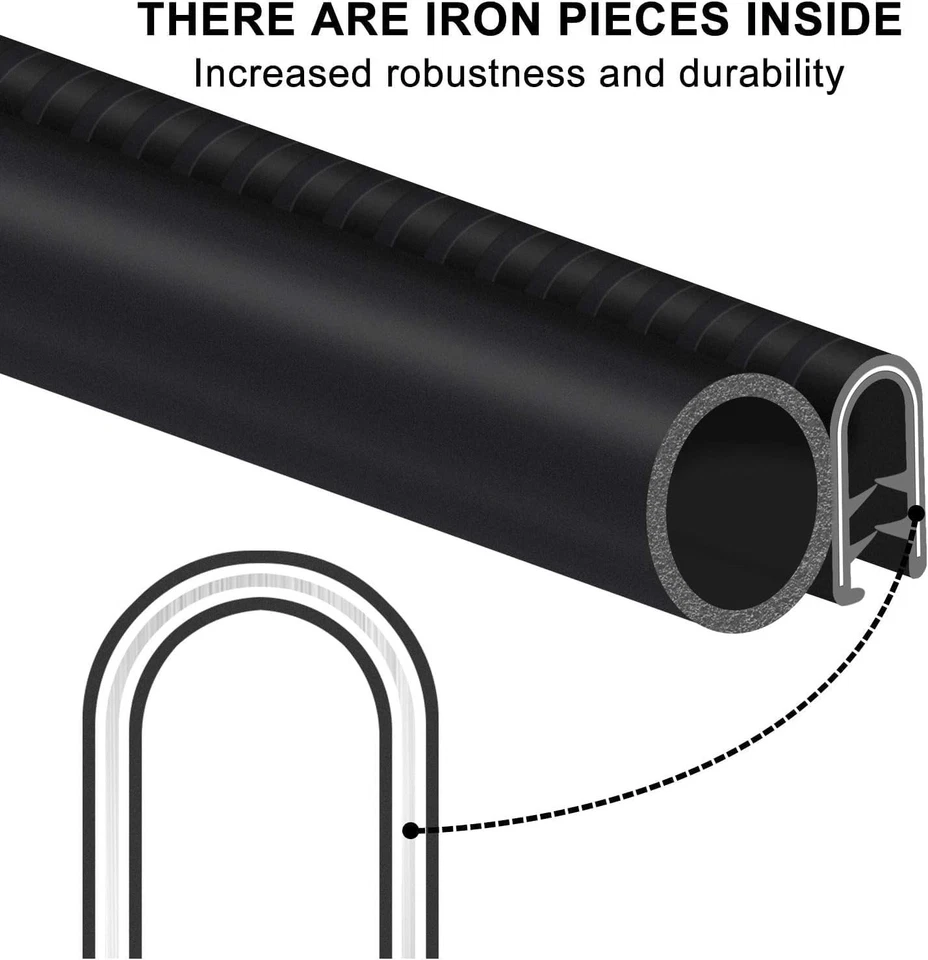 Tira de sellado de goma para puerta de automóvil con bombilla lateral, borde de bombilla de PVC de 40 pies con EPDM Foto 4 de 4