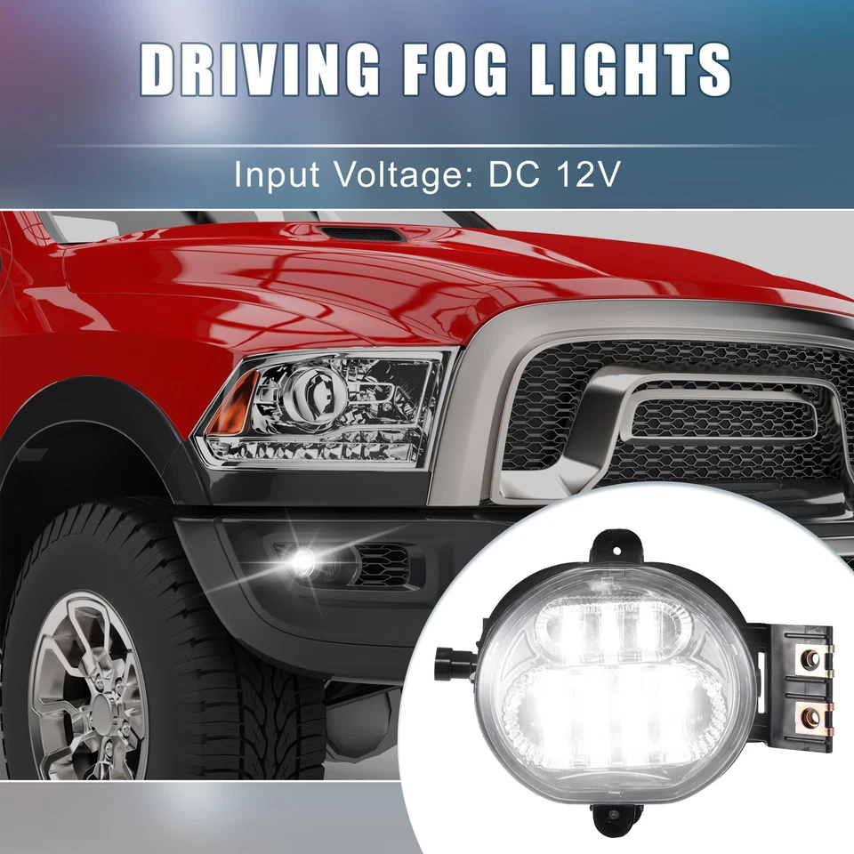 Guida LED Fendinebbia Luci 55077474AC per Dodge per Ram Bianco LED 1coppia Foto 2 de 4
