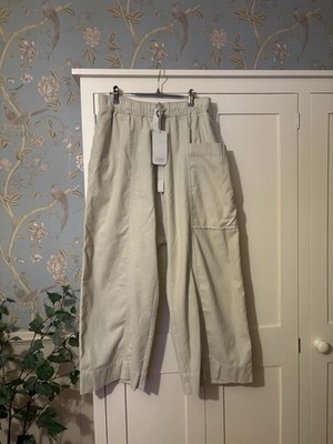 TOAST BEIGE CORDUROY HAREEM STYLE TROUSERS SIZE M BEIGE NEW 