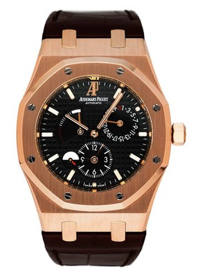 Audemars Piguet Royal Oak 26120OR Dual Time Black Dial Mens Watch With Papers