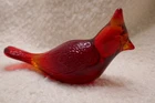 Vintage Fenton Ruby Red - Amberina Glass Cardinal Bird Figurine