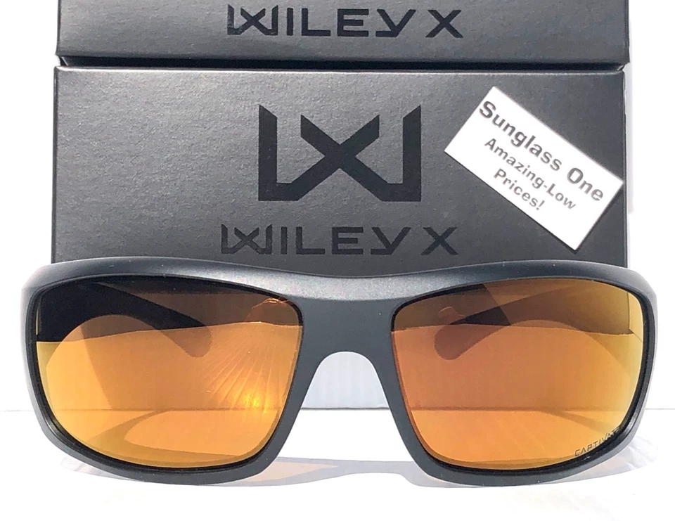 NUEVO Wiley X OMEGA Negro Mate CAPTIVATE POLARIZADO Bronce Espejo Gafas de Sol 2408Z Foto 2 de 4