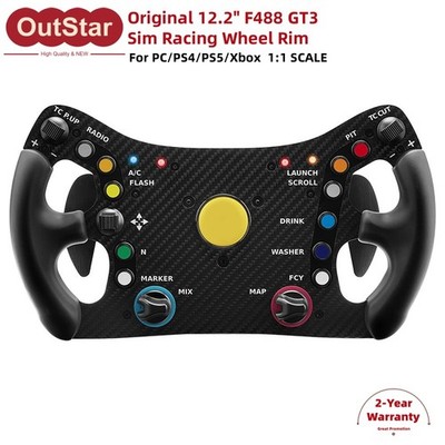 Original 12.2'' F488 GT3 Sim Racing Wheel Rim Add-On Adjustable Paddle Shifters #