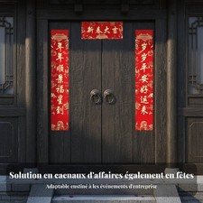 Coffret Cadeau Couplets Fête Saisonnière, 2026 Cheval, Soie Dorée, symbole