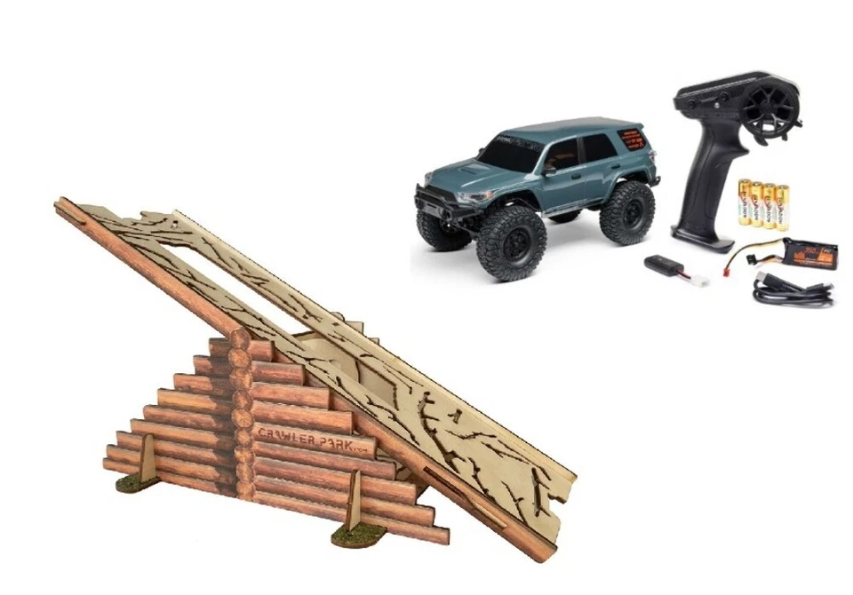 Axial RC 1/24 4Runner gris 4x4 RTR con obstáculo de balancín Crawler Park TWD240001 Foto 2 de 4