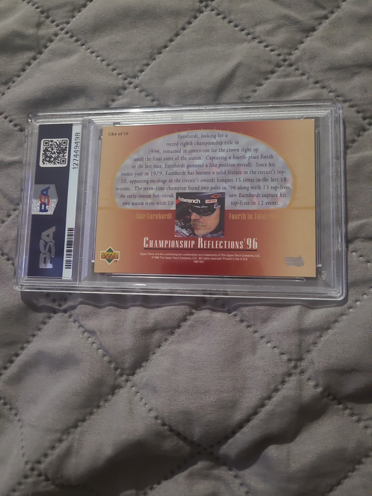 1997 Upper Deck Victory Circle Dale Earnhardt Championship Reflections PSA 8 view 11