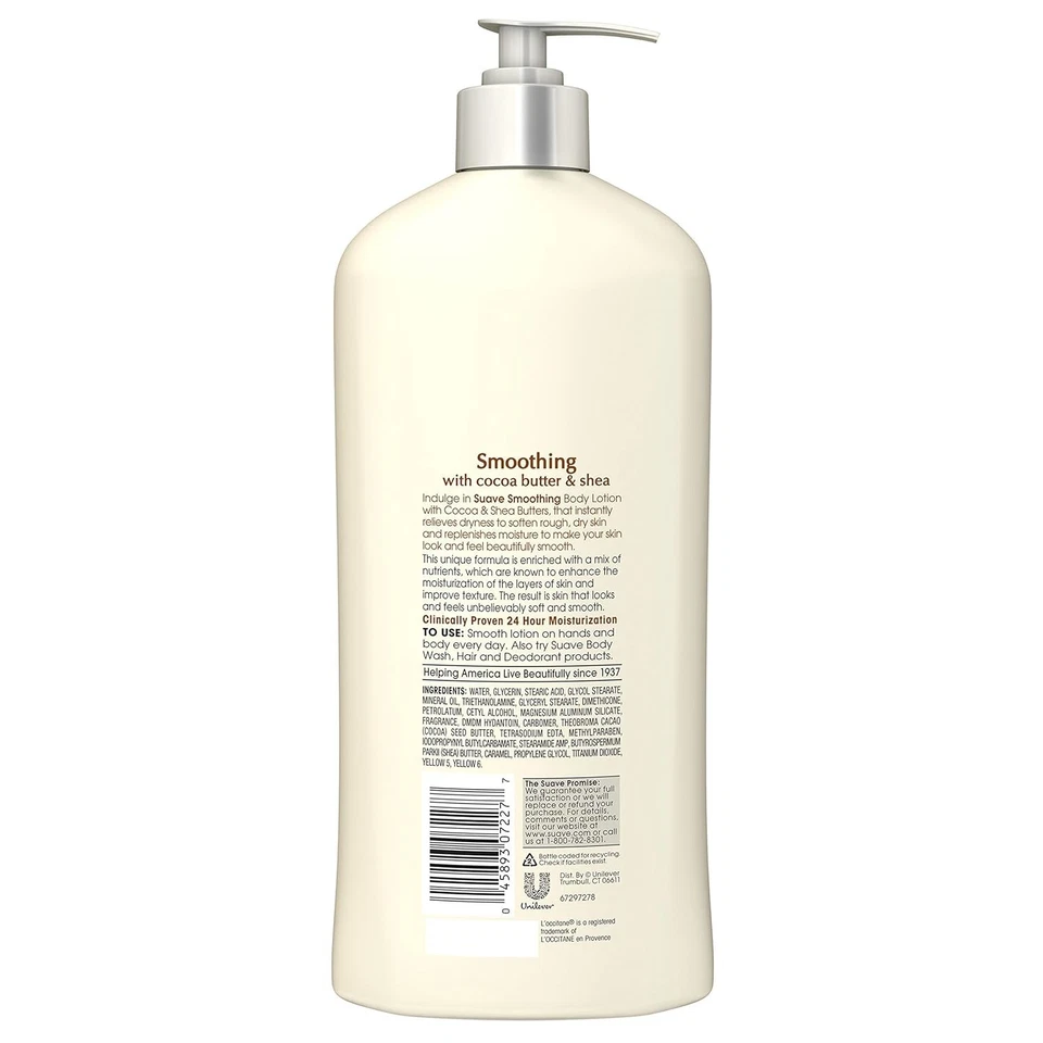 Suave Skin Solutions Body Lotion, Cocoa Butter & Shea, 18 oz - Image 2 of 4