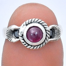Lab Created Ruby 925 Sterling Silver Ring Size 6 Pink Gemstone