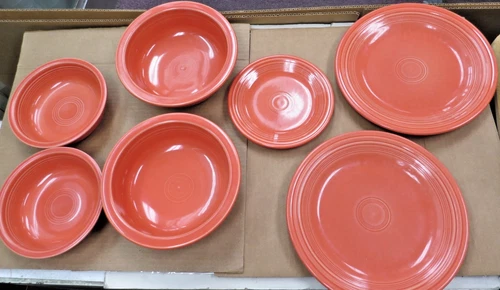 Fiesta Retired 9-Piece Place Setting Persimmon Fiestaware Set USA