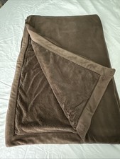 Restoration Hardware Faux Fur Throw Blanket Espresso Brown Plush Soft 40  x 60  