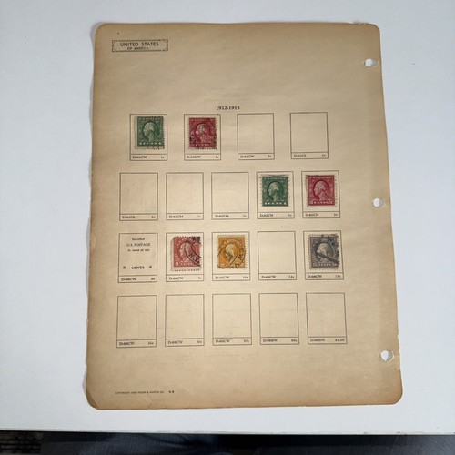 USA 1912 - 1915 POSTAGE STAMPS SMALL COLLECTION PAGE 1 - Picture 3 of 23