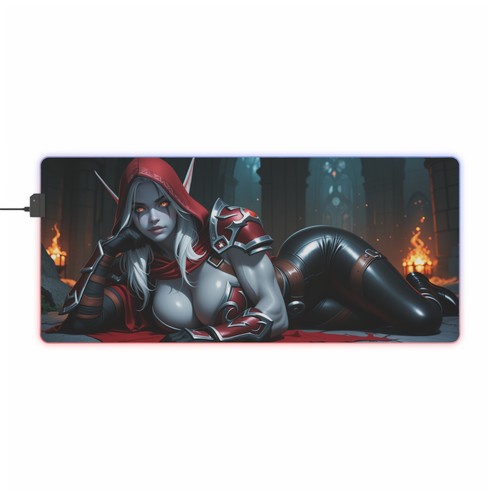 Sylvanas Windrunner RGB LED Desk Mat – WoW Elf Girl, Huge HD Gaming Mouse Pad - 第 9/11 張圖片