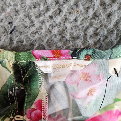 Guess Printed Poplin Tank Top Big Girls 12 Botanical Print Ruffle Back Button - Picture 9 of 16