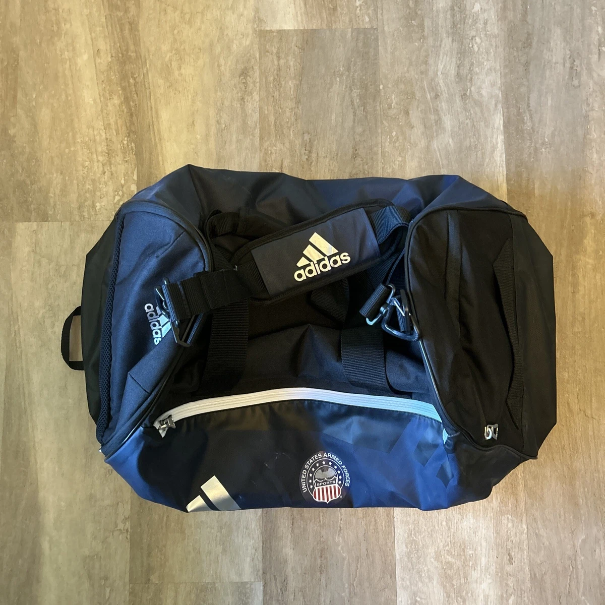 adidas TEAM ISSUE II Medium Duffel Bag | Red | stripe 3 adidas