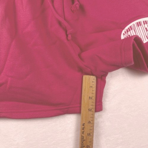 Womens Sweat Shorts Pink High Waist Cotton Blend Shorts Sz L Activewear~NWT - Picture 4 of 7