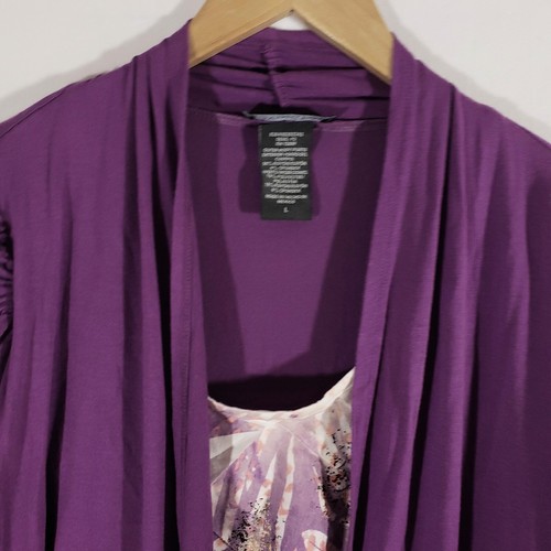 Covington Damen-Cardigan Gr. L Lagenlook lila offene Rüsche kurzärmelig - Bild 3 von 9