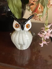 MURANO ART GLASS WISE OWL 5.5   Paper weight Heavy Adorable 
