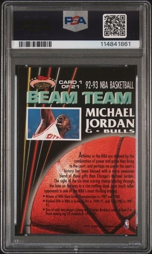 1992-93 Topps Stadium Club Complete Beam Team Set Jordan PSA6 Shaq RC HOFers!!! - Picture 2 of 14