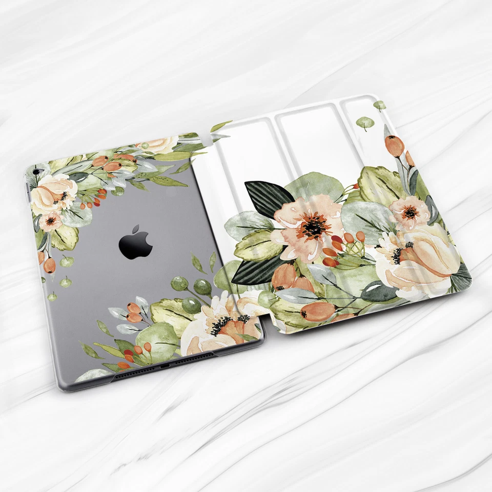 Wildflower Nature Peony Retro Case For iPad 10.2 Air 3 4 5 Pro 9.7 11 12.9 Mini - Image 3 of 4