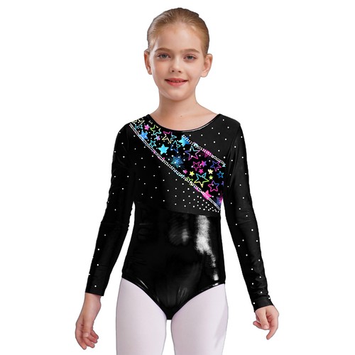 Girls Top Stylish Printed Bodysuit Rhinestones Leotard Dancing Leotards Dance - 第 33/70 張圖片