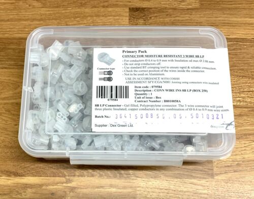 500 Genuine 8B 3 wire telephone jelly crimps BT Virgin telecom connector joiner - Picture 2 of 3