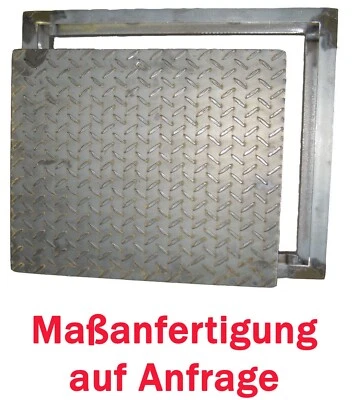 Stahl Schachtabdeckung schwarz befahrbar 5 t Bruchlast roh Tränenblech Deckel