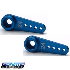 Go Nitro Hobbies 24T Small Aluminum One Way Servo Arm 2 Blue Hitec