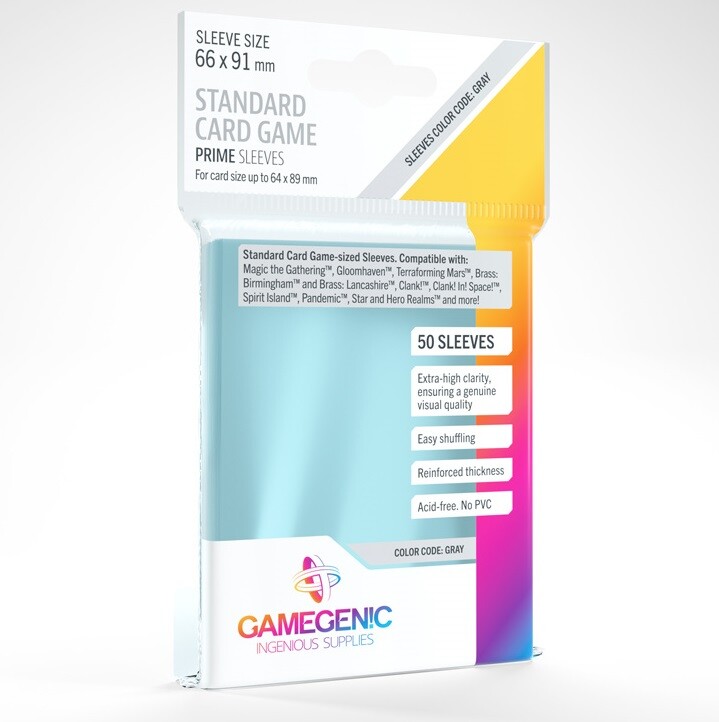 50 Gamegenic Standard Card Size Board Game Sleeves Clear 66 x 91mm
