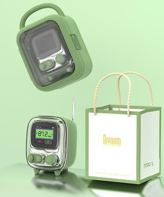 Divoom Tiivoo Retro Bluetooth Lautsprecher, zusätzliche UKW-Radiofunktion mit Pixel Di