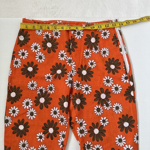 Unbranded Women’s Pants Size 8 Oranges Floral Flare Pants 1970s Style - Picture 10 of 20