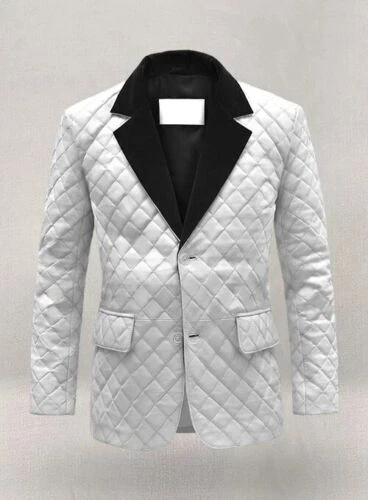 New Men's Soft Lambskin Leather White 100% Stylish Coat Wear Custom Made Blazer