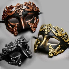 Venetian Masquerade For MEN Hand Painted DIY Warrior Party Prom Ball Black Mask