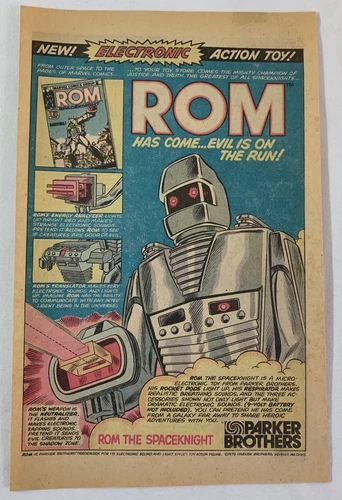 1979 Parker Brothers robot toy ad page ~ ROM SPACEKNIGHT