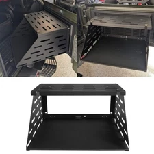 2-Tier Tailgate Camping Table Folding Cargo Shelf For Jeep Wrangler JK JL 07-25