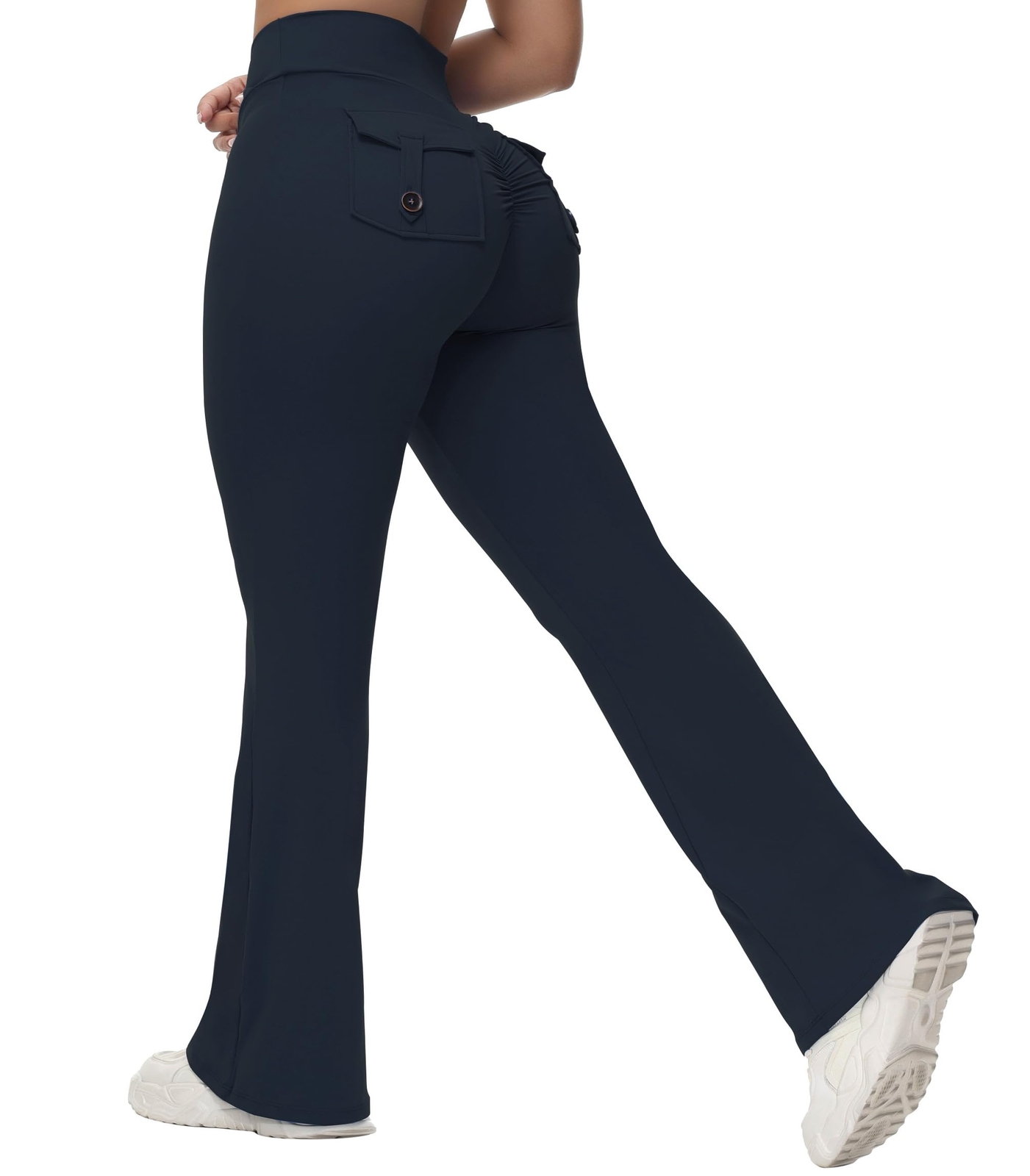 Flare Leggings for Women with Pockets Scrunch Butt Pants with High Waist Desi...