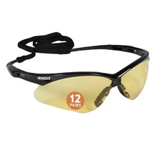 V30 Nemesis Safety Glasses 25659 Amber yellow Lenses Black Frame Unisex For 