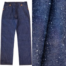Red Tornado Vintage Men Jeans Loose Straight Snowflake Raw Denim Selvedge Pants