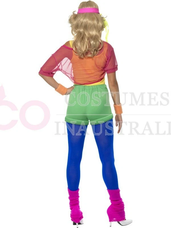 Дамы 80-х Оливия Ньютон Джон физический девочка костюм неоновые 1980-х Sports аэробика - Изображение 4 из 4