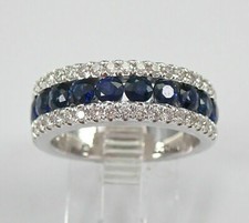 2.60 Ct Round Cut Blue  CZ Eternity Wedding Band Ring in 925 Sterling Silver