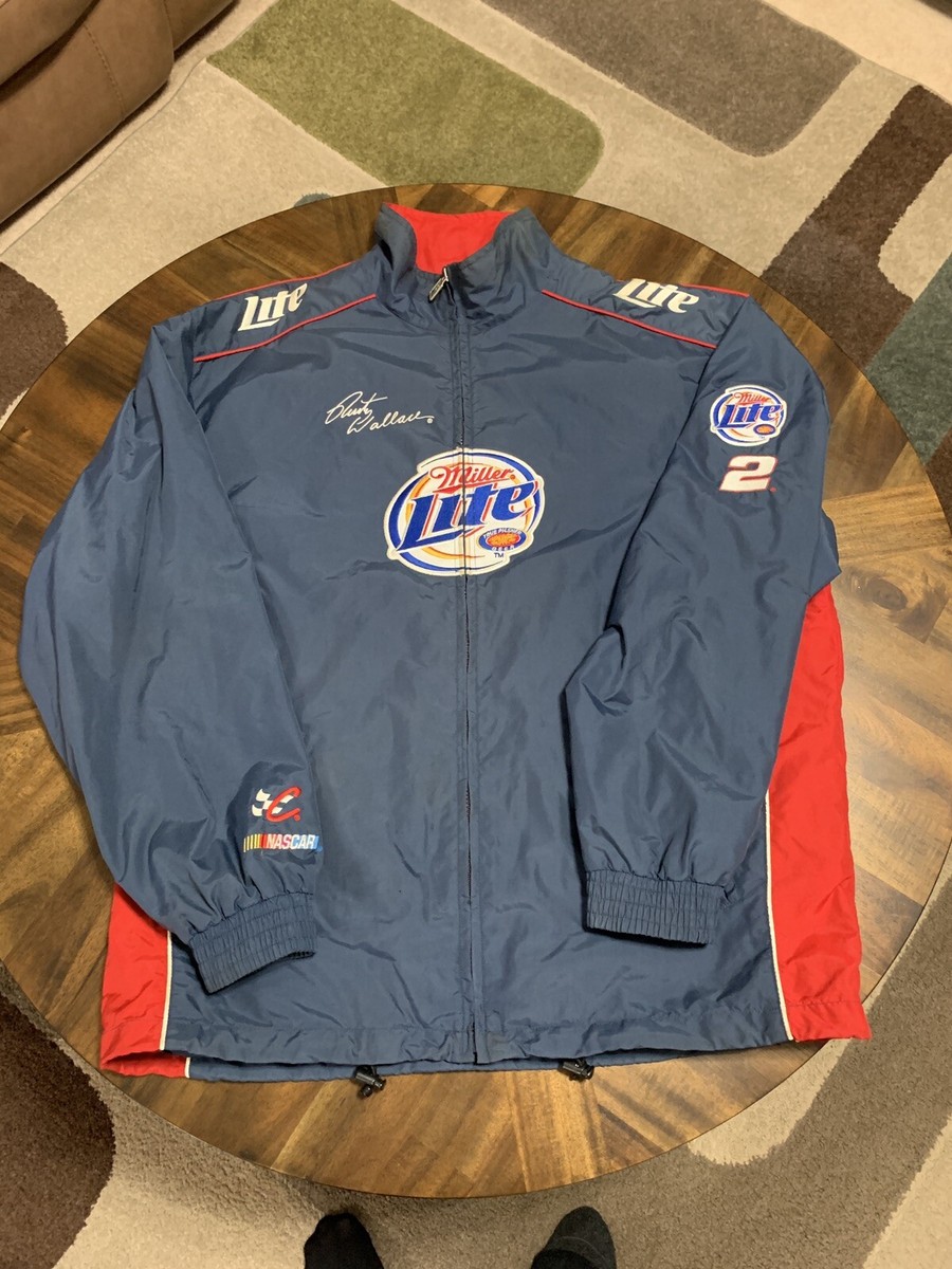 ナ*ん様 JH Design Miller Lite  Buschジャケ VTG JH DESIGN Nacscar Miller Lite Kurt Busch Embroidered