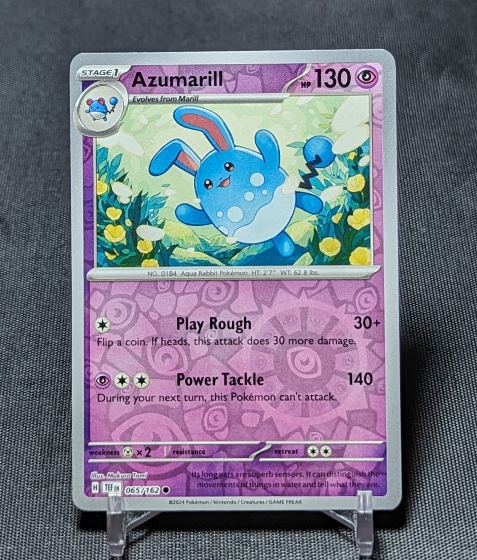 Azumarill Common Reverse Holo Psychic Temporal Forces Pokemon Card 065/162