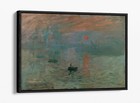 CLAUDE MONET, IMPRESSION SUNRISE -FLOAT EFFECT CANVAS WALL ART PRINT- ORANGE